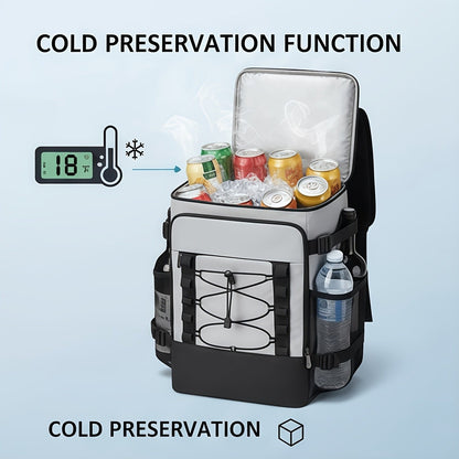 Insulated Cooler Backpack Leakproof Thermal Lunch Bag, Large Capacity Waterproof Cooling Rucksack for Camping, Hiking, Picnic & Beach