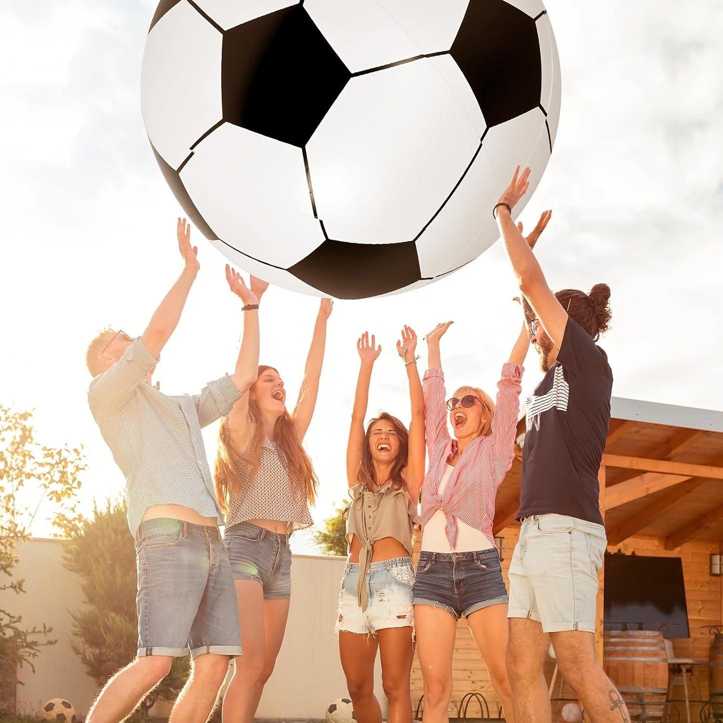 Giant Inflatable Soccer Ball for Indoor & Outdoor Use – Large Beach Ball for Pool Parties, Backyard Games, Playground Kickabout & Events