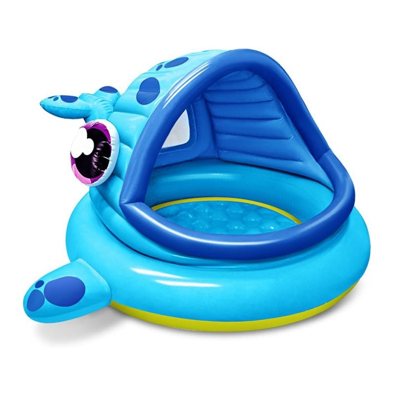 Inflatable Kiddie Pool with Sun Shade Canopy, Whale Baby Splash Pool Tent for Toddlers for Garden, Patio and Yard Use
