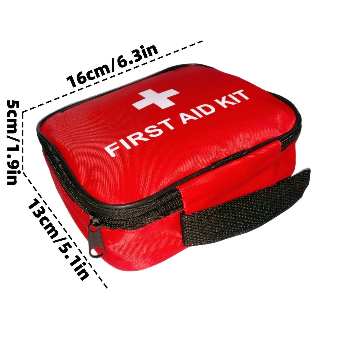 344-Piece First Aid Supply Kit in Compact Red Zipper Case with Listed 30-Category Assortment