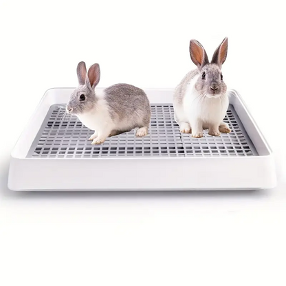 Rabbit Litter Box Large Corner Pet Toilet with Odor Control | Sturdy Easy-Clean Plastic Urine Tray for Rabbits Guinea Pigs & Small Animals |