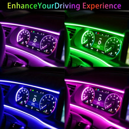 Car Interior Ambient Light Strip with 3 m / 118-Inch Label, Seven Pictured Colors, App Control and USB Plug