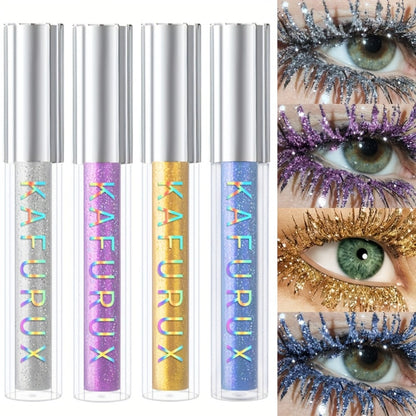 Colored Mascara Set 4pcs for Women – Vibrant Silver Blue Yellow Purple Curling Long-Lasting Formula, Highly Pigmented Bold Eye Makeup