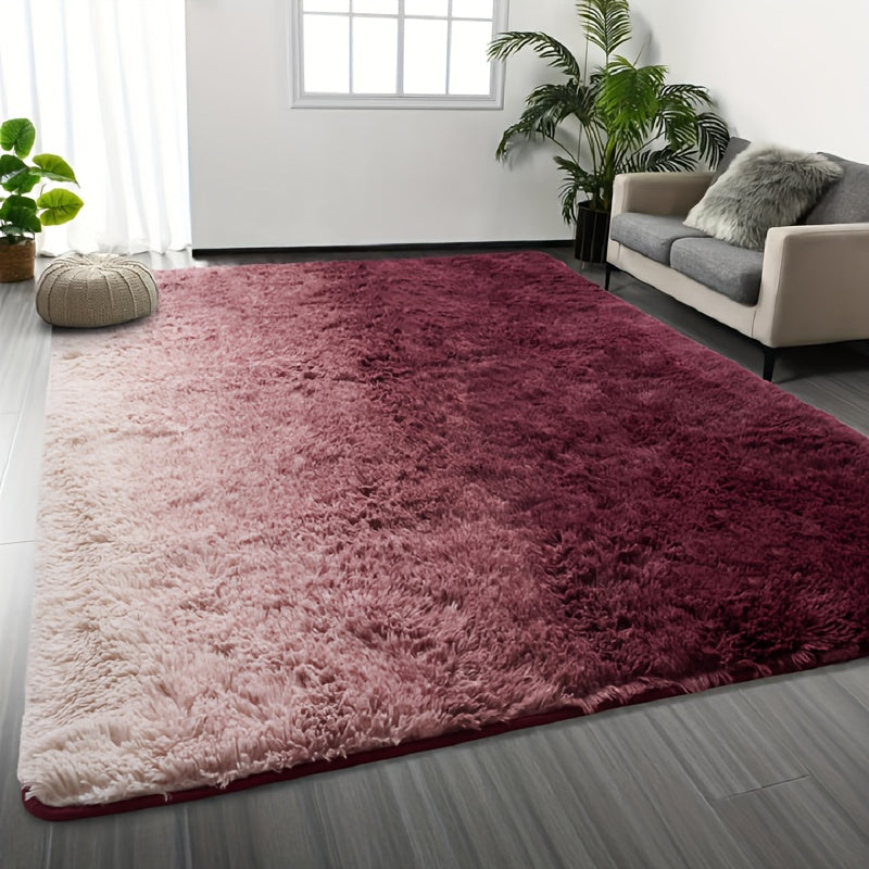 Shaggy Plush Area Rug – Soft Fluffy Carpet for Living Room, Bedroom & Sofa | Non-Slip Machine Washable Tie-Dye & Solid Color Long Pile Rug |