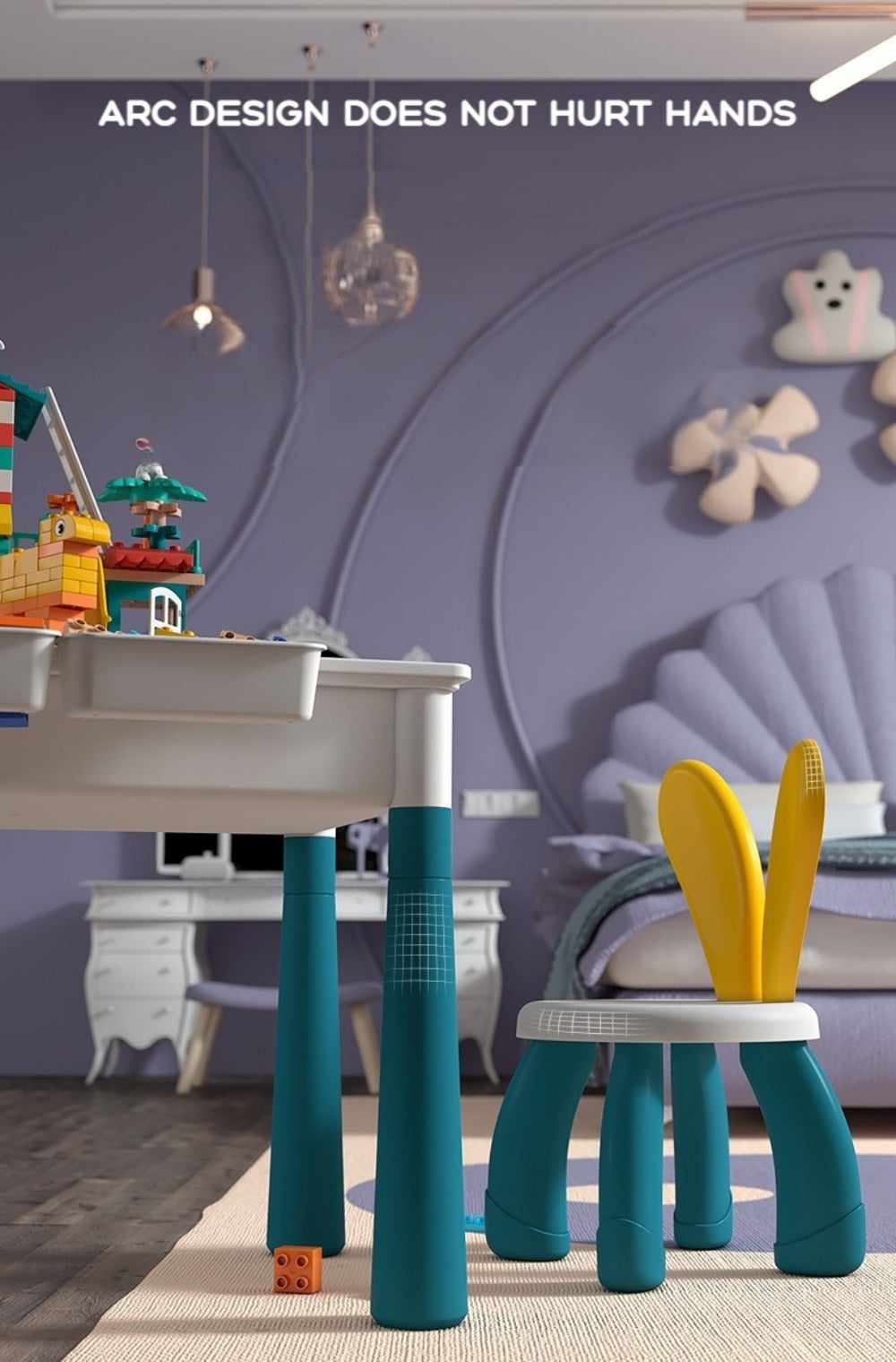 Kids Building Block Table & Chair Set with Storage Boxes with the Listed Color, Size or Set Options for Everyday Use