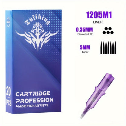 Disposable Tattoo Needles Mixed Size Sterilized RL RS M1 0.35mm, Safety Tattoo Needle Set for Tattoo Artists and Beginners