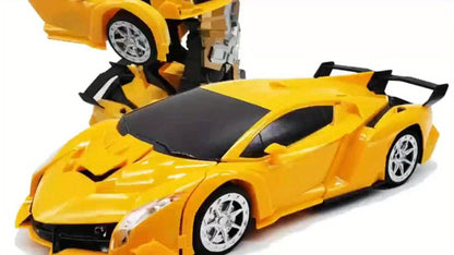Transforming RC Robot Car for Kids 2.4GHz, One-Button Deformation Stunt Car 360 Drift LED Lights