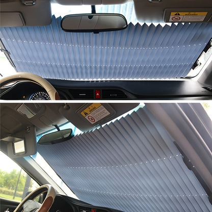 Front Window Sunshade Auto Retractable 46cm | Thermal Insulation Sun Blocking, Easy Fold & Store, Summer Essential Car Accessory for Sedan