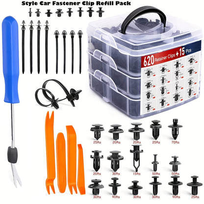 Car Retainer Clips Push Fasteners Kit Bumper Plastic Rivets Assortment for Auto Interior Exterior Trim Panel Body Clips – 113 to 928 Pcs
