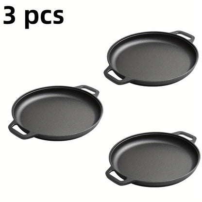 Pre-Seasoned Cast Iron Pan Set – Non-Stick Multifunctional Skillet for Pizza Home Kitchen Outdoor Cooking