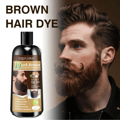 Color Shampoo for Beard & Hair, Natural Plant Dye Formula, Ammonia-Free Quick Gray Coverage
