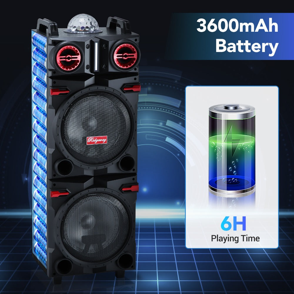 Karaoke Party Bluetooth Speaker with Sound Reactive Lights, 1000W Peak DJ Subwoofer Stereo Boombox