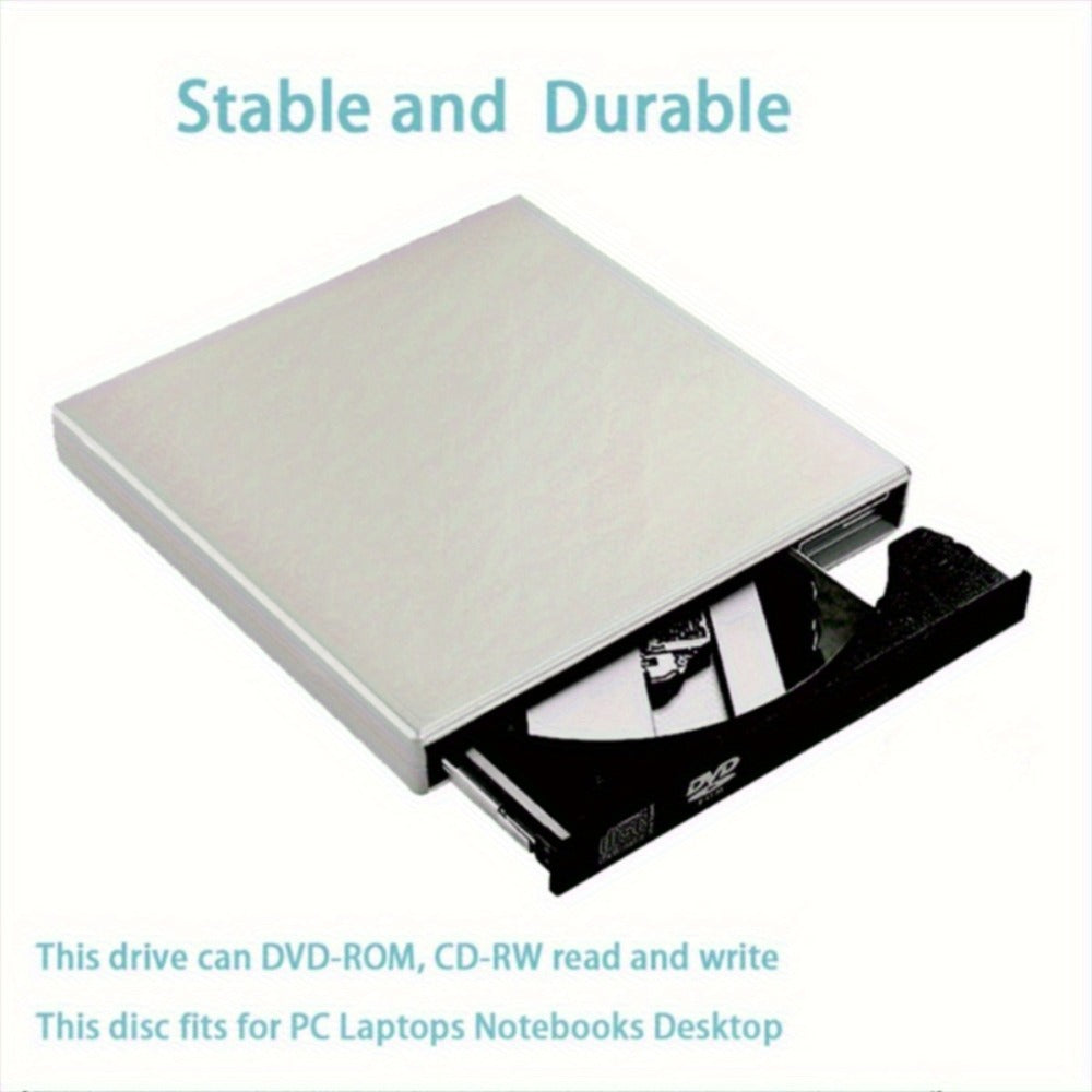 USB External DVD Drive with Storage Bag - Portable CD DVD-ROM CD-RW DVD-RW Burner Recorder Player for Laptop Desktop PC
