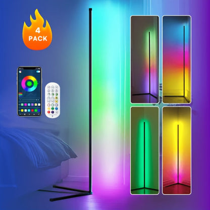 RGB Smart Floor Lamp 56 Inch, 16 Million DIY Color Changing with App & Remote Control, Music Sync
