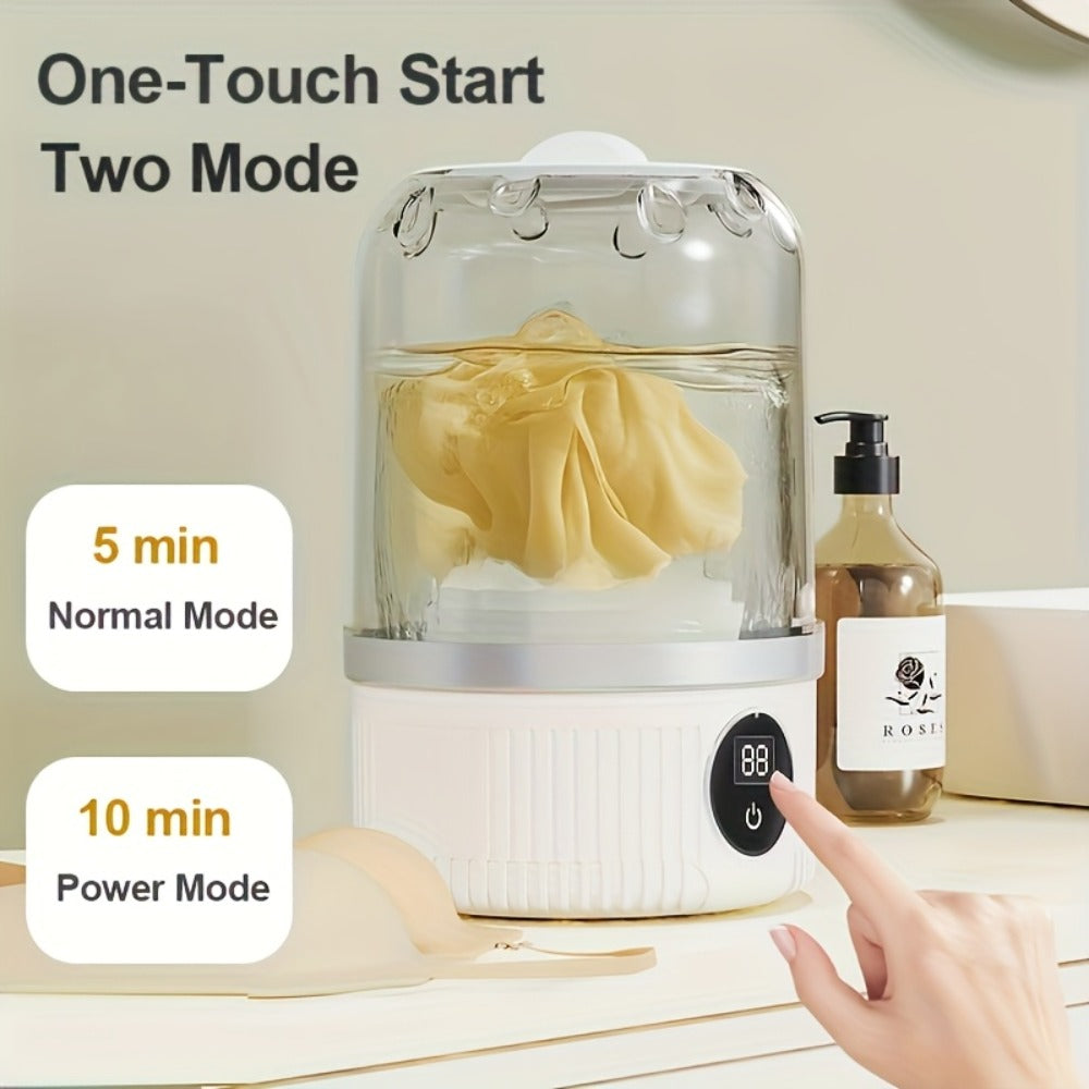 Portable Mini Washing Cup One-Button Start 2 Modes Impeller Hand-Wash Simulation Space-Saving for Entryways, Bedrooms and Living Spaces