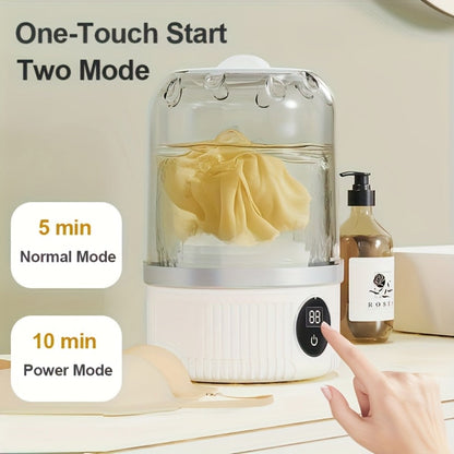 Portable Mini Washing Cup One-Button Start 2 Modes Impeller Hand-Wash Simulation Space-Saving for Entryways, Bedrooms and Living Spaces