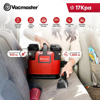 Portable Carpet Spot Cleaner Machine 17KPa Upholstery Stain Remover with Versatile Tools for Entryways, Bedrooms and Living Spaces