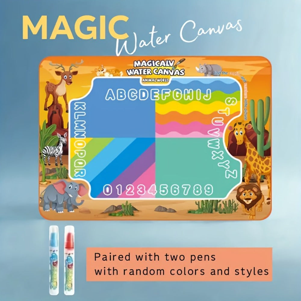 Water Canvas Drawing Mat for Kids Reusable Mess-Free – Magical Paint with Water Art Toy 80x60cm Ocean Animal Designs Screen-Free Creative
