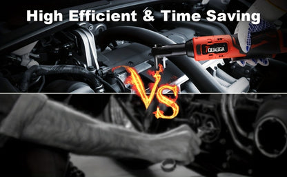 Cordless Electric Wrench QUAGGA 12V - 45Nm High Torque 3/8" Rechargeable Ratchet Wrench with Battery & Charger for Automotive