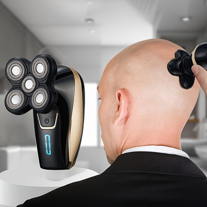 Bald Head Shaver for Men - Rechargeable Electric Razor for Bald Head & Beard Grooming, Multi-Functional Sensitive Skin Shaving Tool