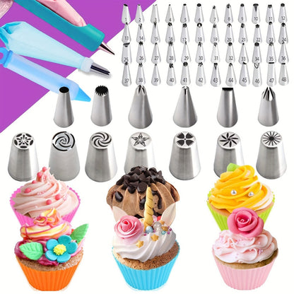 Cake Decorating Set 492pcs with Rotating Turntable Piping Bags Frosting Tips Professional Baking Supplies Kit for Beginners and Bakers
