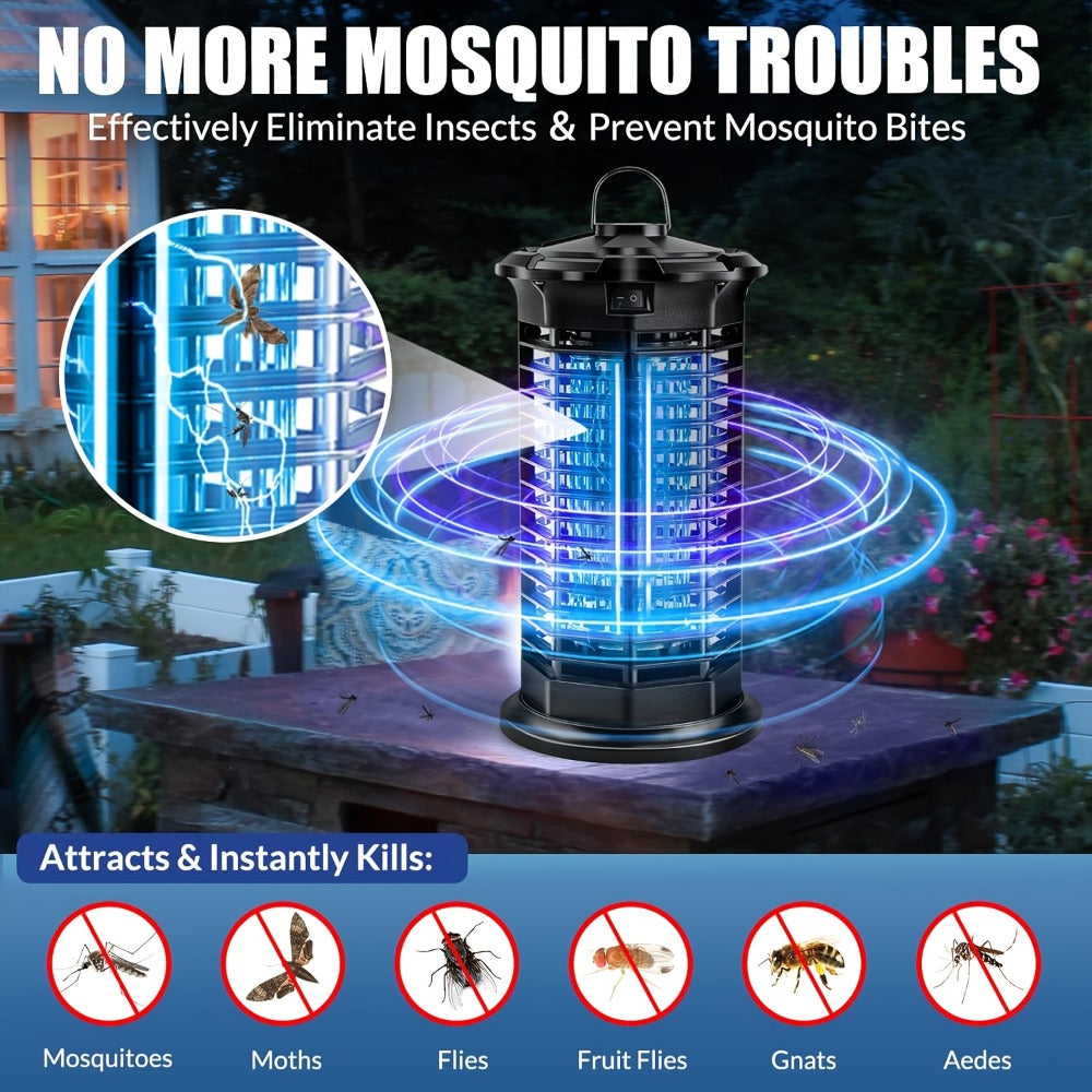 IPX4 Bug Zapper Plug-In, Electric Flying Insect Trap with LED Light & ABS Housing, Indoor Mosquito Zapper for Home