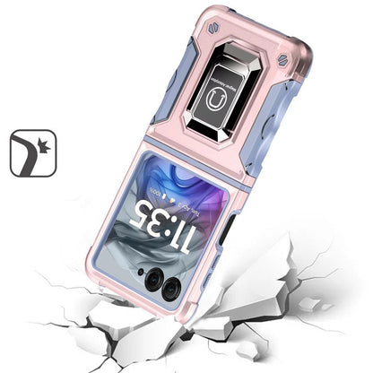 Phone Case Metal Ring Kickstand with TPU and PC Shell for Motorola Razr 2024 in Eight Colors
