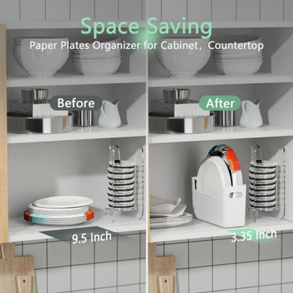 Plate Rack Kitchen Organizer Stackable Plastic Holder for 6 to 9.5-Inch Plates in Single or Multi-Piece Sets