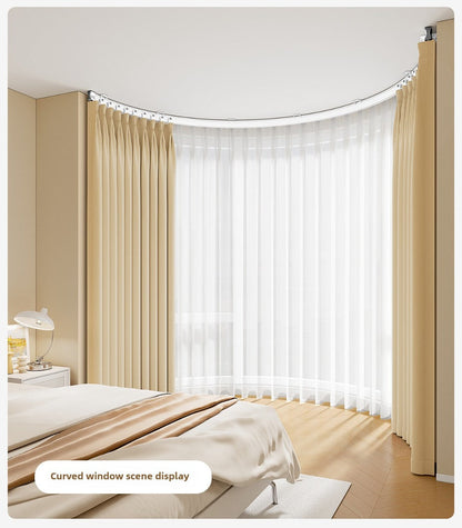 Flexible Curtain Rail Track, Bendable PVC Ceiling Mount Curtain Rod for Bay Window, Bathroom & Home Decor