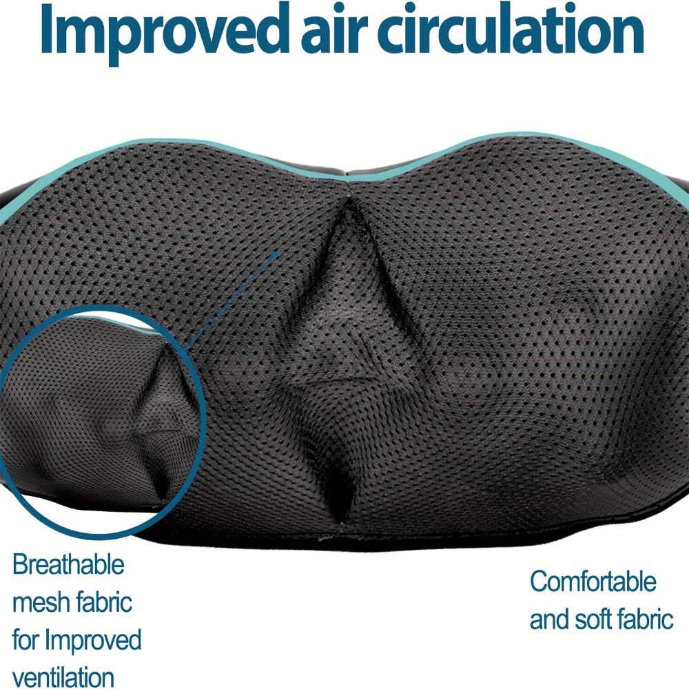 Black Shiatsu Neck and Shoulder Massage Pillow with Heat, 8 Kneading Rollers, 15-Minute Auto-Off and Home or Car Power