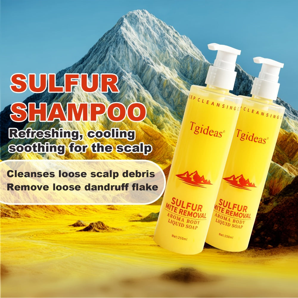 Sulfur Shampoo & Body Wash 2-in-1 Set – Scented Sulfur Soap Cleansing Liquid for Gentle Daily Scalp Purifying & Full Body Cleansing | Creamy