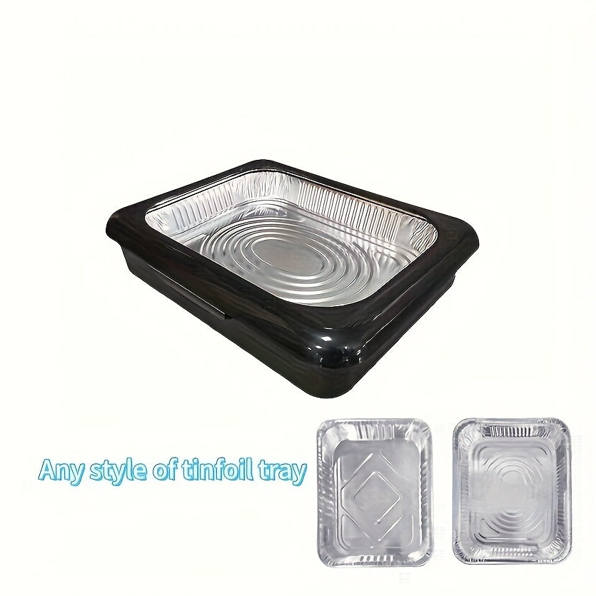 Aluminum Foil Tray with Lid - 2-in-1 Stackable BBQ Salad Serving Container for Picnic Party Kitchen