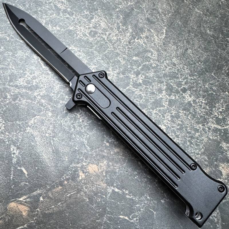 EDC Pocket Knife 440 Stainless Steel Blade – 8" Folding Knife with Aluminum Handle, Belt Clip & Liner Lock | Everyday Carry Tactical Knife