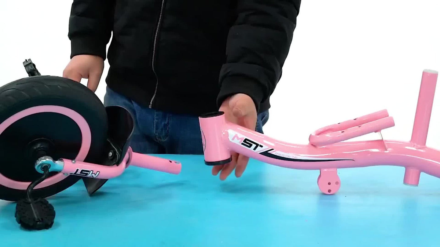 Push Handle Tricycle for Toddlers Girls Pink, 3 Wheel Trike Ages 18-60 Months with Padded Backrest