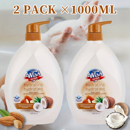 Vitamin E Moisturizing Body Wash 2-Pack 1000ml Each 5 Fragrances – Deep Cleansing Long-Lasting Scent Shower Gel for All Skin Types |