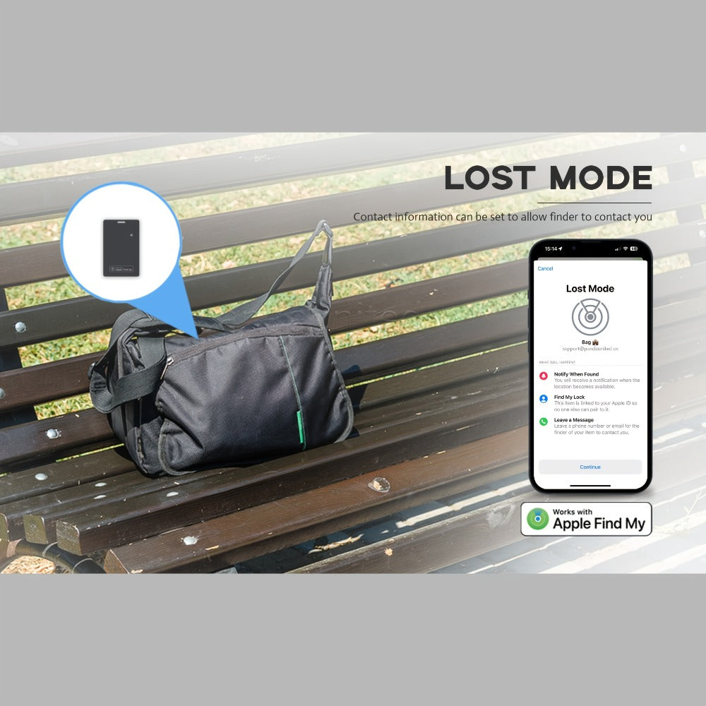 Ultra-Thin Rechargeable Apple Find My Wallet Tracker Card with Qi Wireless Charging and Built-In Ring Alert