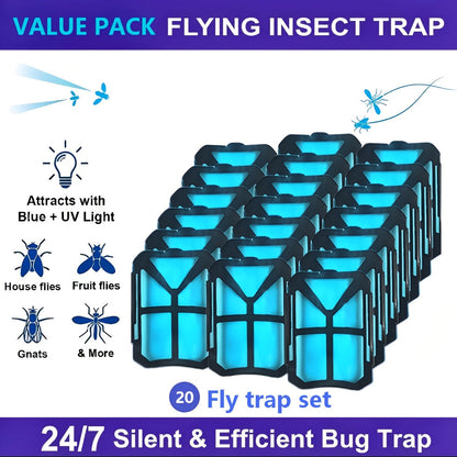 Mosquito Trap Indoor Electric Insect Catcher with Replacement Lure Refill Core for Home Bedroom Kitchen Fruit Fly Flying Bug Trap Device