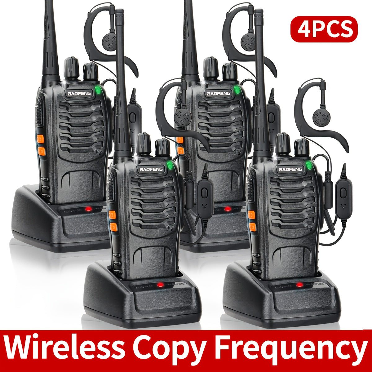 Baofeng Long Range Walkie Talkies for Adults with Earpieces 16 Channel Rechargeable Two Way Radio VOX for a Home Lash Beauty Routine