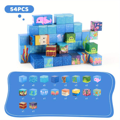 Ocean Adventure Magnetic Building Blocks 54/100pcs with the Listed Color, Size or Set Options for Everyday Use