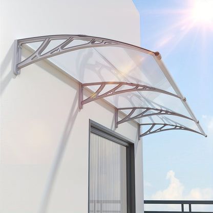 Door Awning Polycarbonate Window Canopy UPF50+ UV Rain Protection for Garden, Patio and Yard Use