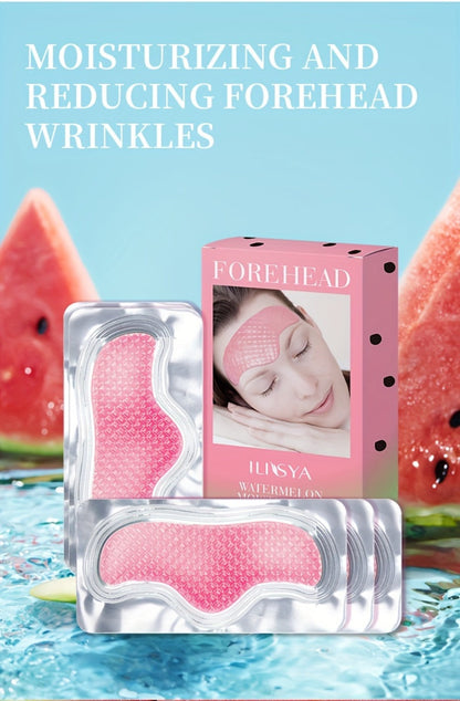 Watermelon Forehead Patches 15pcs Caffeine Collagen Niacinamide Ultra Hydrating Moisturizing Brightening De-Puffing Daily Facial Skin Care