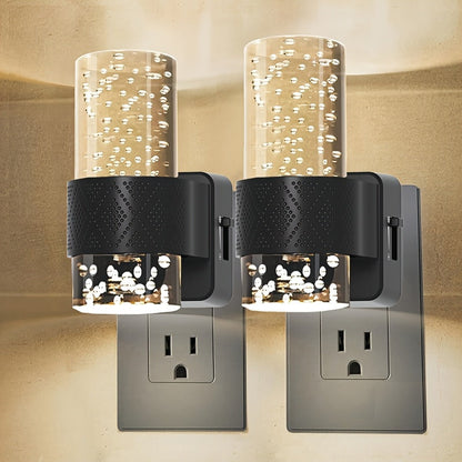 LED Night Light Plug In Wall, Dimmable 3000K Warm White Night Lights with Auto Light Sensor, Adjustable Brightness Modern Plug-In Night
