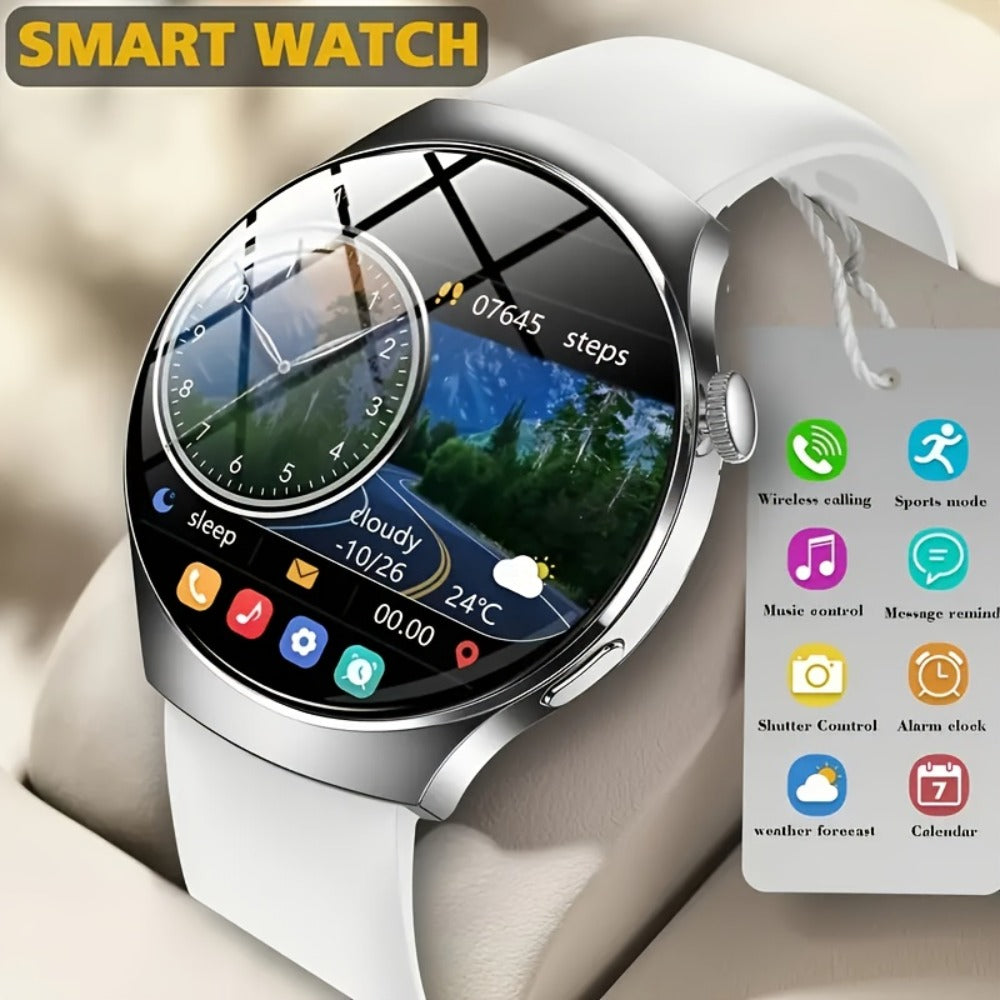 Smartwatch Alarm with Silicone Strap – Wireless Calling, Pedometer, Calorie Tracker, Music Playback, Remote Camera & Multi-Sport Modes