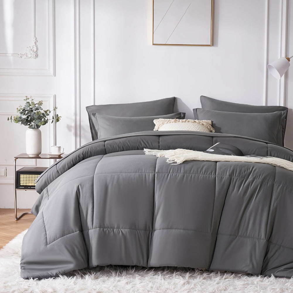 Checkered Microfiber Bed-in-a-Bag Comforter Set with Coordinated Sheets, 16 Color or Code Options and Four Sizes