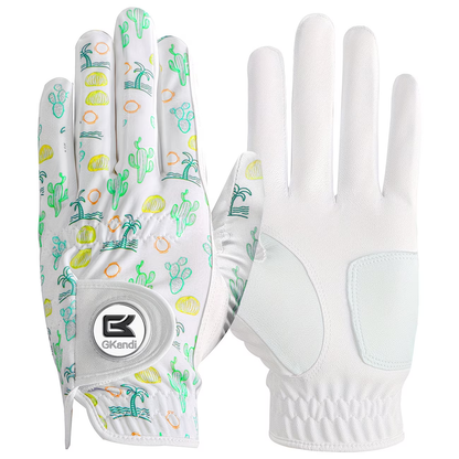 Men's Golf Glove Left Hand with Ball Marker – Breathable All Weather Grip, Hook & Loop Closure, Sizes S M ML L XL, USA Flag, Blue & White
