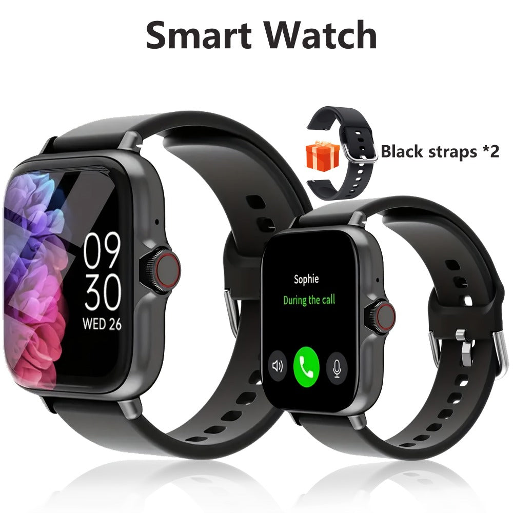 Smartwatch with Bluetooth Calling 1.91" AMOLED HD Touch Screen, Voice Assistant, Music Playback, Built-in Mic & Speaker, Multi-Sport