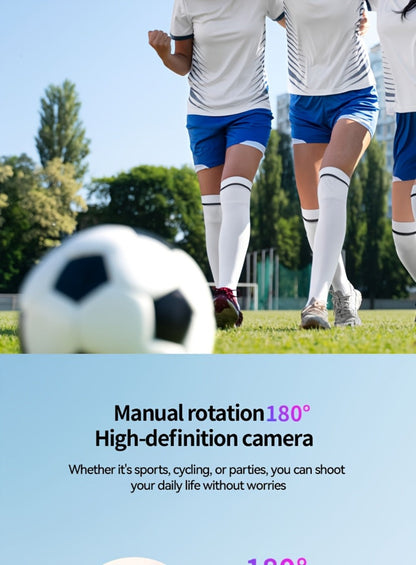 W&O 4K-Labeled Pocket Action Camera with 180-Degree Rotating Lens, 1.9-Inch Screen and 2000mAh Battery Marking