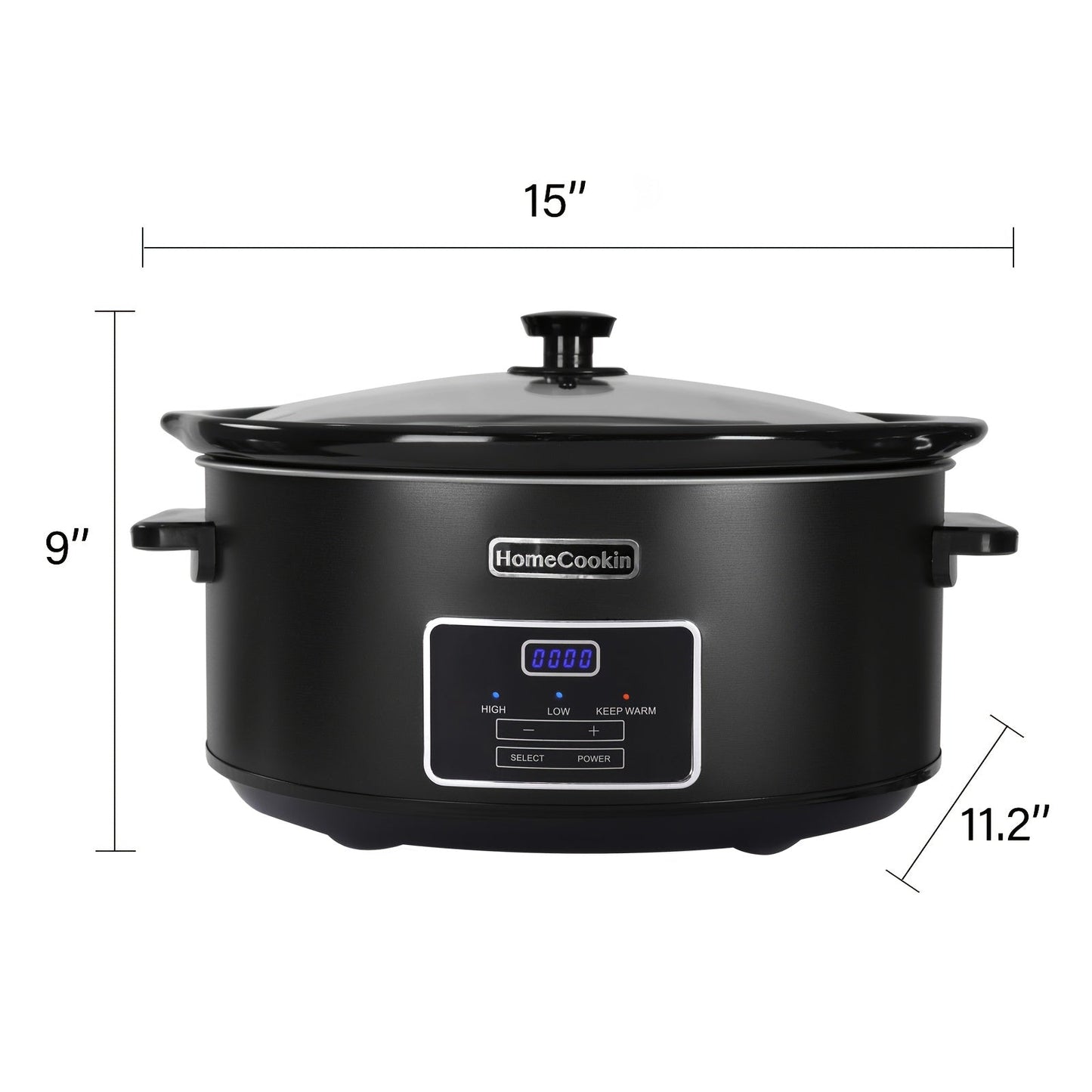 Digital Slow Cooker 6 & 7 Quart Programmable with Non-stick Ceramic Bowl, Countdown Timer & Keep