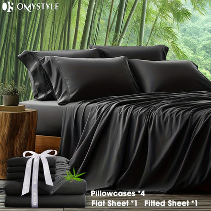 Viscose-Derived Blend Sheet Set with 4- or 6-Piece Packages, 11 Colors and Four Bed Size Options