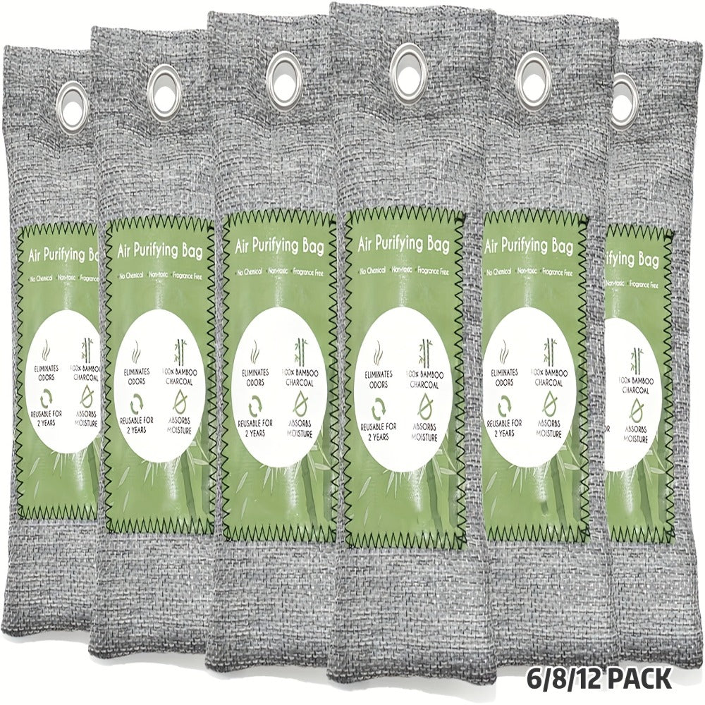 Bamboo Charcoal Air Purifying Bags Odor Absorber & Moisture Absorber Natural Activated for Entryways, Bedrooms and Living Spaces